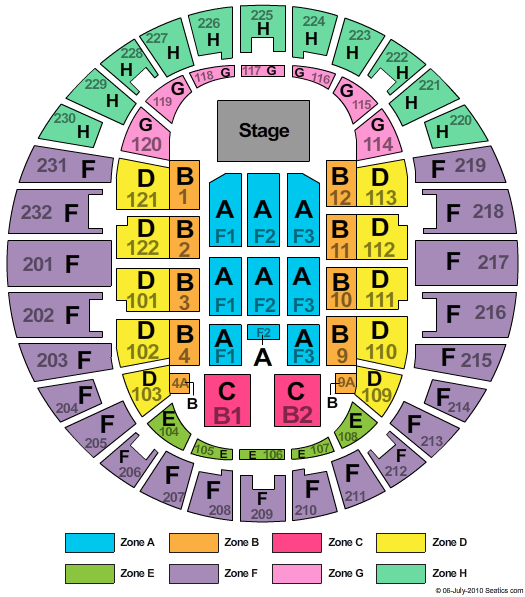 Scope Arena End Stage Zone Seating Chart